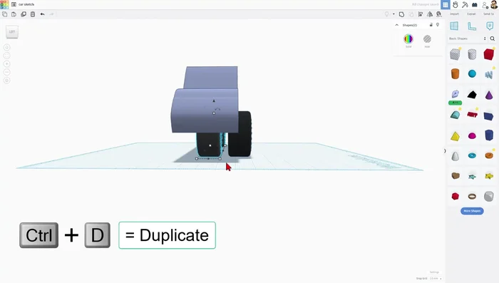 Anpassen der Autobreite mithilfe der schwarzen Griffe. Schwarze Griffe ziehen nur in eine Richtung.