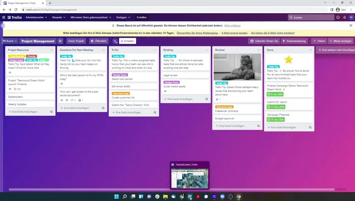 Trello App installieren: Installiere die Trello App für schnellen Zugriff auf dein Board.