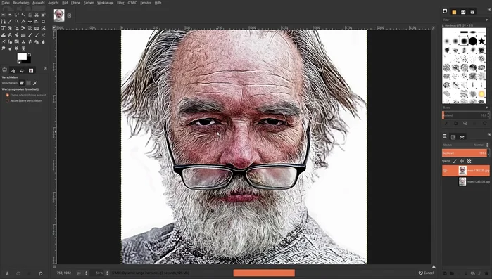 G'MIC Filter: "Dynamic Range Increase" anwenden.