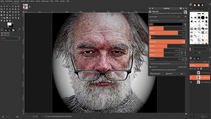 Optional: Vignette hinzufügen für einen ästhetischen Effekt.