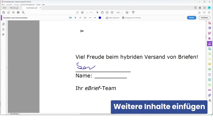 Haken, Kreuz oder Kreise hinzufügen (optional).