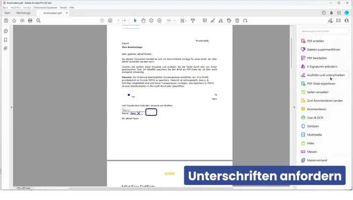 Auf "Senden" klicken.