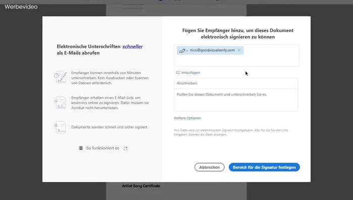 Auf "Senden" klicken.
