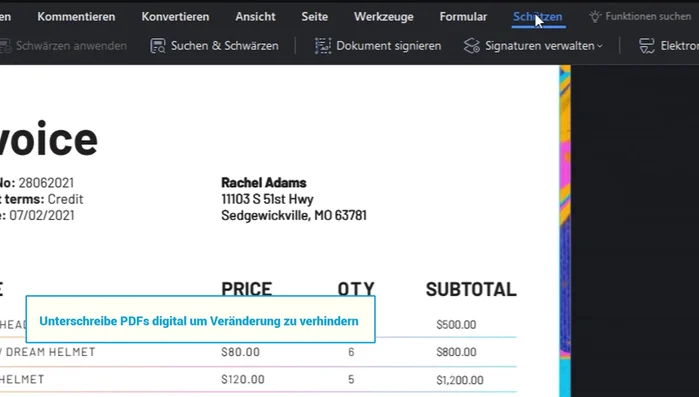 Erstelle eine neue Signatur mit deinen Daten (oder verwende deine Windows-Signatur).