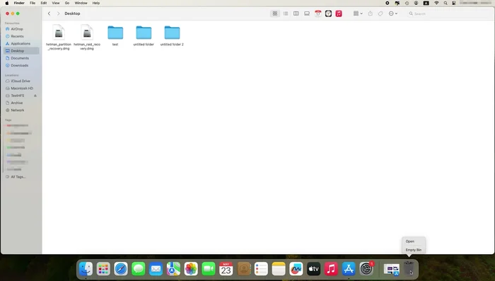 Leere den Papierkorb (Rechtsklick, "Papierkorb leeren").