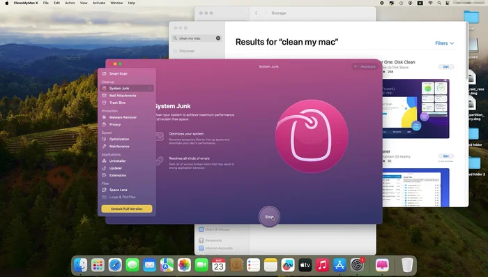 Starte den Scan und überprüfe die gefundenen Junk-Dateien.