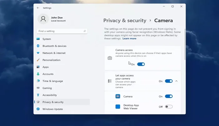 Aktivieren oder deaktivieren Sie die jeweilige Berechtigung für die gewünschte App.