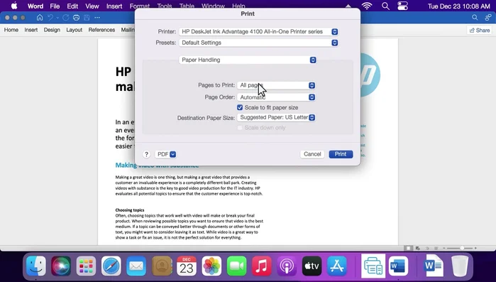 Um Einstellungen für zukünftige Druckaufträge zu speichern, unter 'Voreinstellungen' 'Aktuelle Einstellungen als Voreinstellung speichern' auswählen.