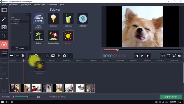 Sticker und Beschriftungen hinzufügen.