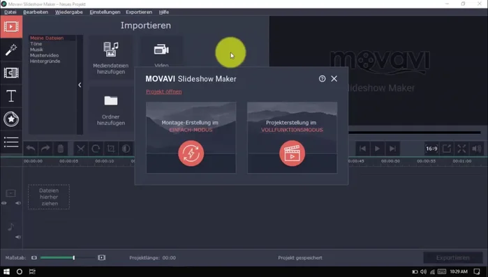 Neue Montage auswählen.
