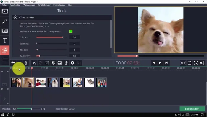 Transparenz für Clips einstellen.