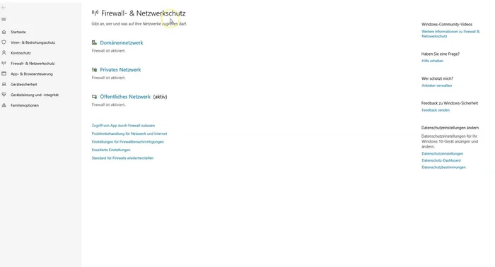 Erweiterte Einstellungen öffnen: