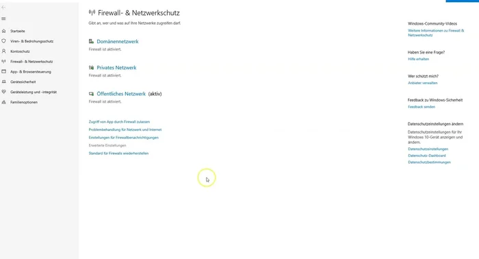 Erweiterte Einstellungen öffnen: