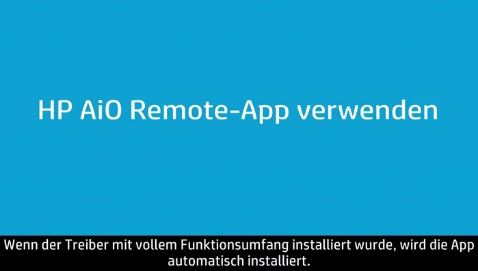 Wählen Sie die "aiio Printer Remote App" aus den Suchergebnissen aus. (Falls nicht vorhanden: Öffnen Sie den Store, suchen Sie nach "HP Remote" und installieren Sie die App.)