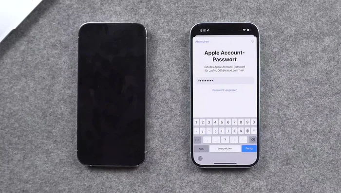 Gib deine Apple ID und Passwort ein.