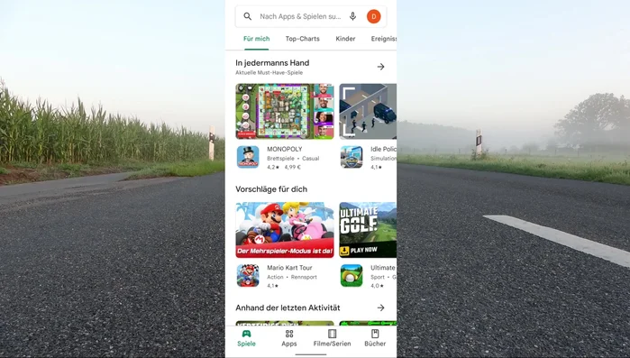Öffne dein Google Play Store Profil.