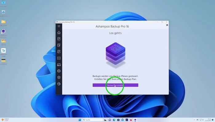 Backup-Plan erstellen: Auf "Backup-Plan erstellen" klicken.
