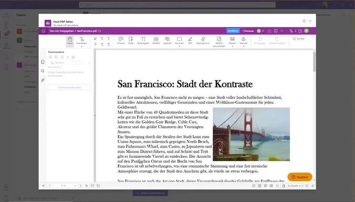 Klicken Sie auf "Open", um das Dokument in Foxit PDF Editor zu öffnen.
