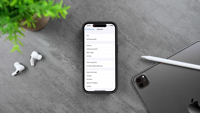 Um die Sprache umzustellen (falls notwendig): App löschen, in den iPhone-Einstellungen Sprache auf Deutsch umstellen, App neu installieren.