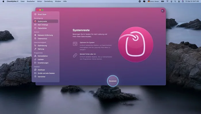 Auf "Scannen" klicken.