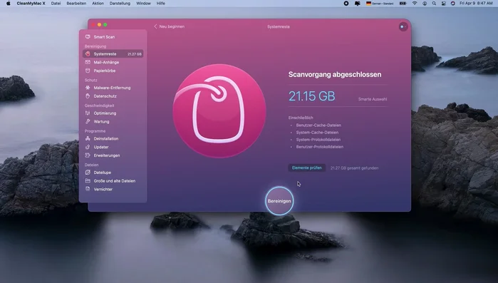 Elemente prüfen und entscheiden, was gelöscht werden soll.