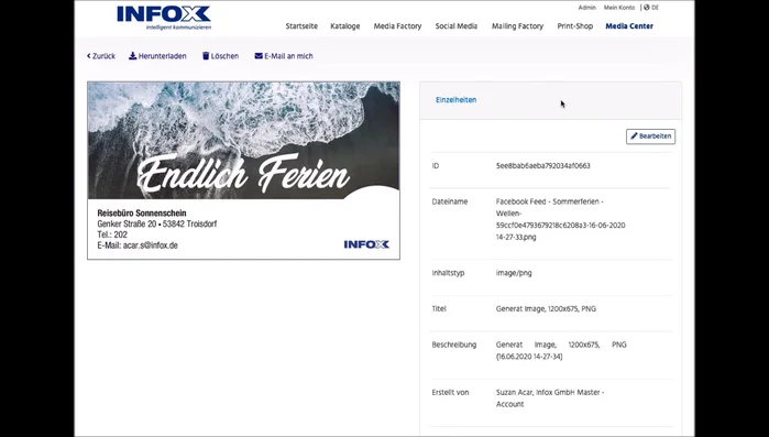 Teilen Sie Ihren individuellen Post auf Ihrem Social-Media-Kanal.