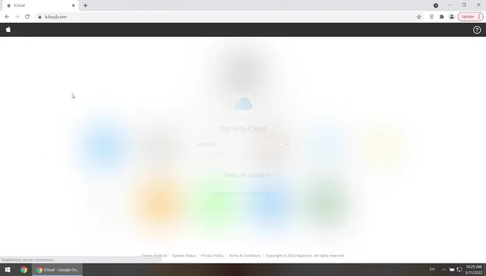 Melden Sie sich mit Ihrer Apple-ID und Ihrem Passwort bei iCloud an.