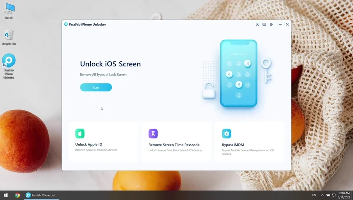 Führen Sie Passfab iPhone Unlocker aus. Klicken Sie auf „Start“.