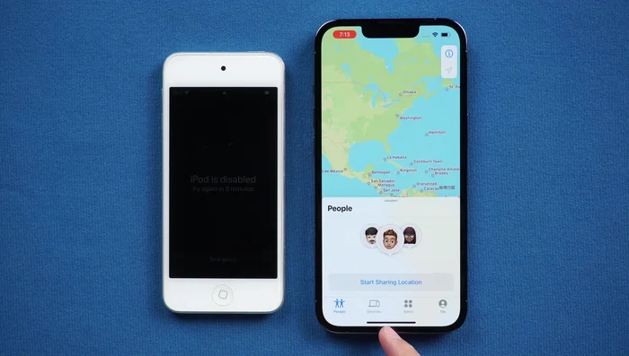 Suchen Sie Ihren iPod Touch und tippen Sie darauf.