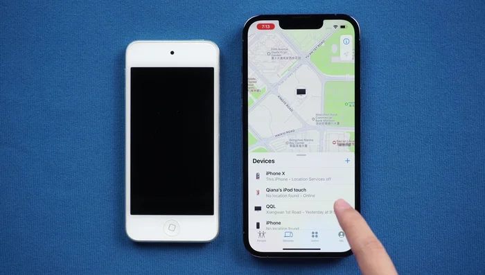 Suchen Sie Ihren iPod Touch und tippen Sie darauf.