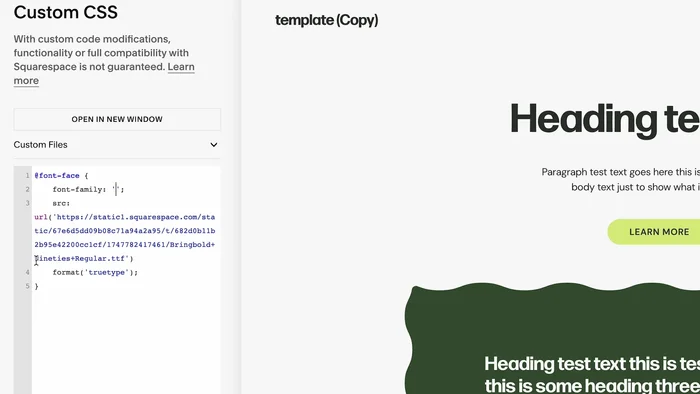 Definieren Sie die Schriftfamilie (z.B. `meineSchriftart`) und wenden Sie sie auf die gewünschten Textelemente an (H1, H2, p, a etc.). Beispiel: `h1 {font-family: 'meineSchriftart';}`