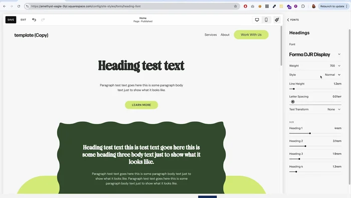Speichern Sie die Änderungen und prüfen Sie die Darstellung Ihrer Website.
