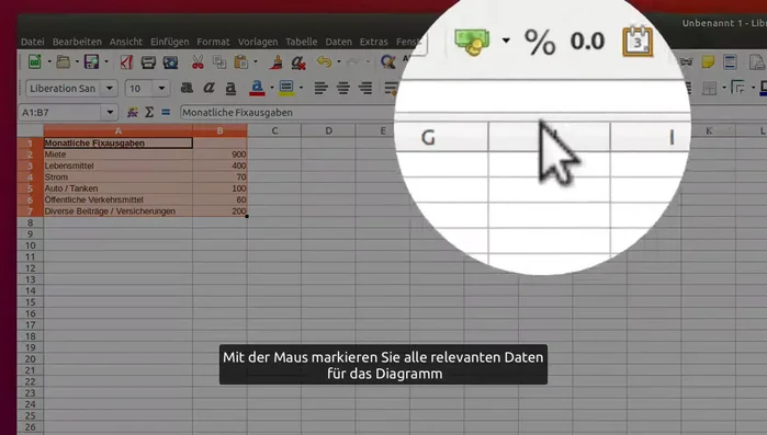 Den gewünschten Diagrammtyp auswählen (z.B. Kreisdiagramm, Liniendiagramm, Säulendiagramm, je nach Datenart).