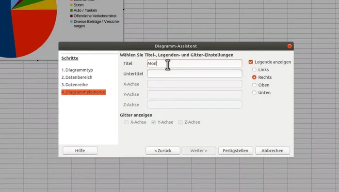 Optional: Diagrammtitel hinzufügen.