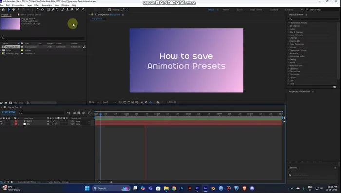 Im 'Essential Graphics'-Panel die gewünschten Eigenschaften (Position, Skalierung, Deckkraft etc.) für die Animation auswählen. Alle drei Optionen ('Bearbeiten', 'Animation', 'Stil') aktivieren, um volle Kontrolle über die Texteigenschaften zu haben.