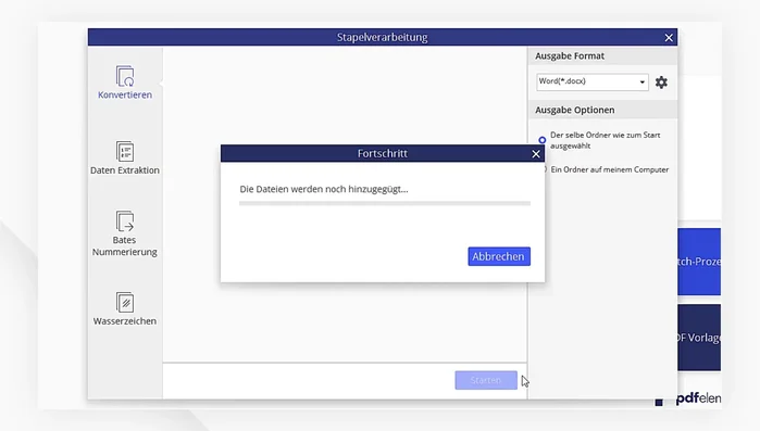 Auf "Start" klicken.