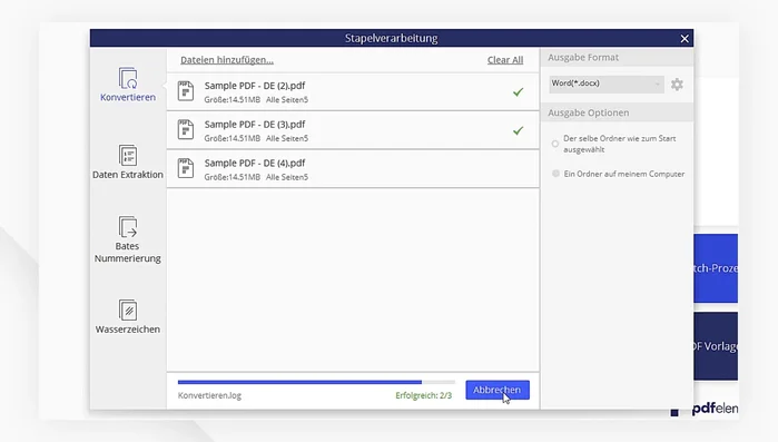 Auf "Start" klicken.