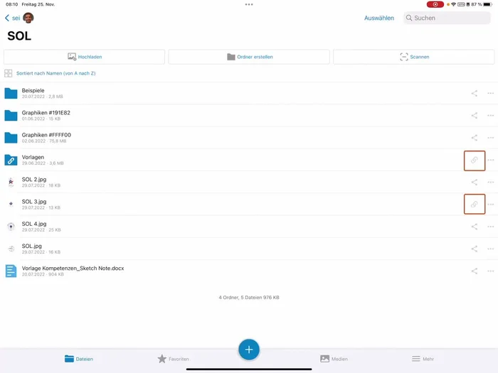 Auf den "Teilen" Button tippen.