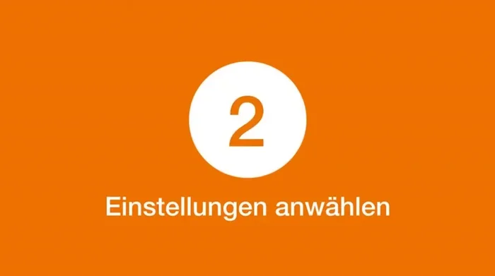 Einstellungen anwählen