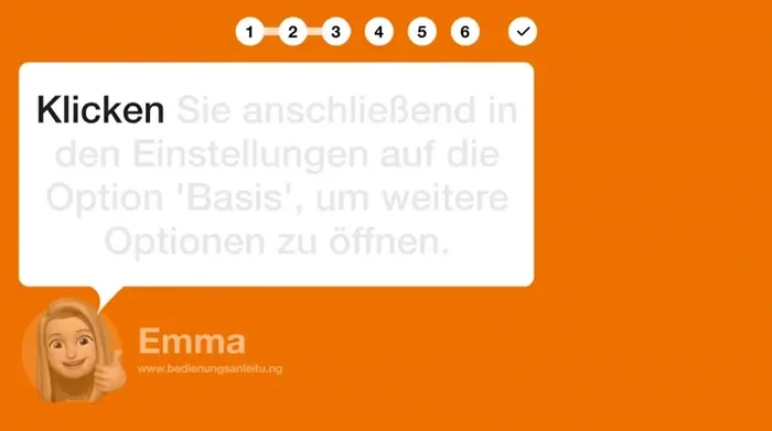 Basisoptionen öffnen