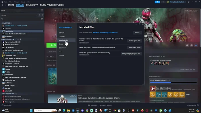 Spieldateien überprüfen