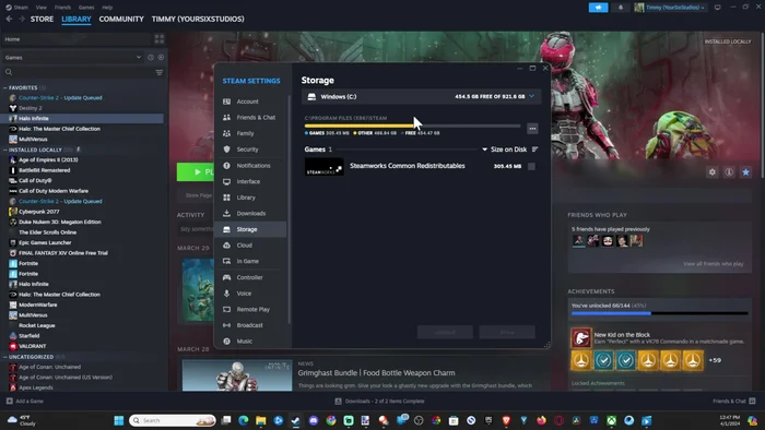 Spiel auf andere Festplatte verschieben
