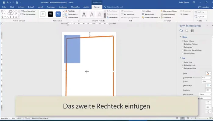 Zweites und drittes Rechteck erstellen: Wiederholen Sie Schritt 2 und 3 mit unterschiedlichen Linienstärken und -farben. Verwenden Sie die "Punkte bearbeiten" Funktion für schräge Seiten.
