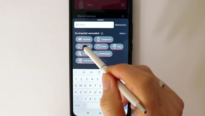 Produkte zur Liste hinzufügen.