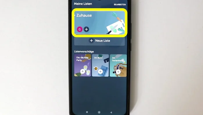Liste benennen (z.B. "Einkaufen mit Anne").