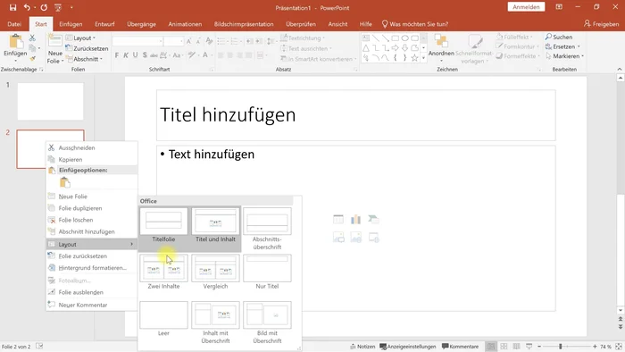 Layouts verwalten: Layouts bearbeiten, erstellen, löschen, umbenennen.