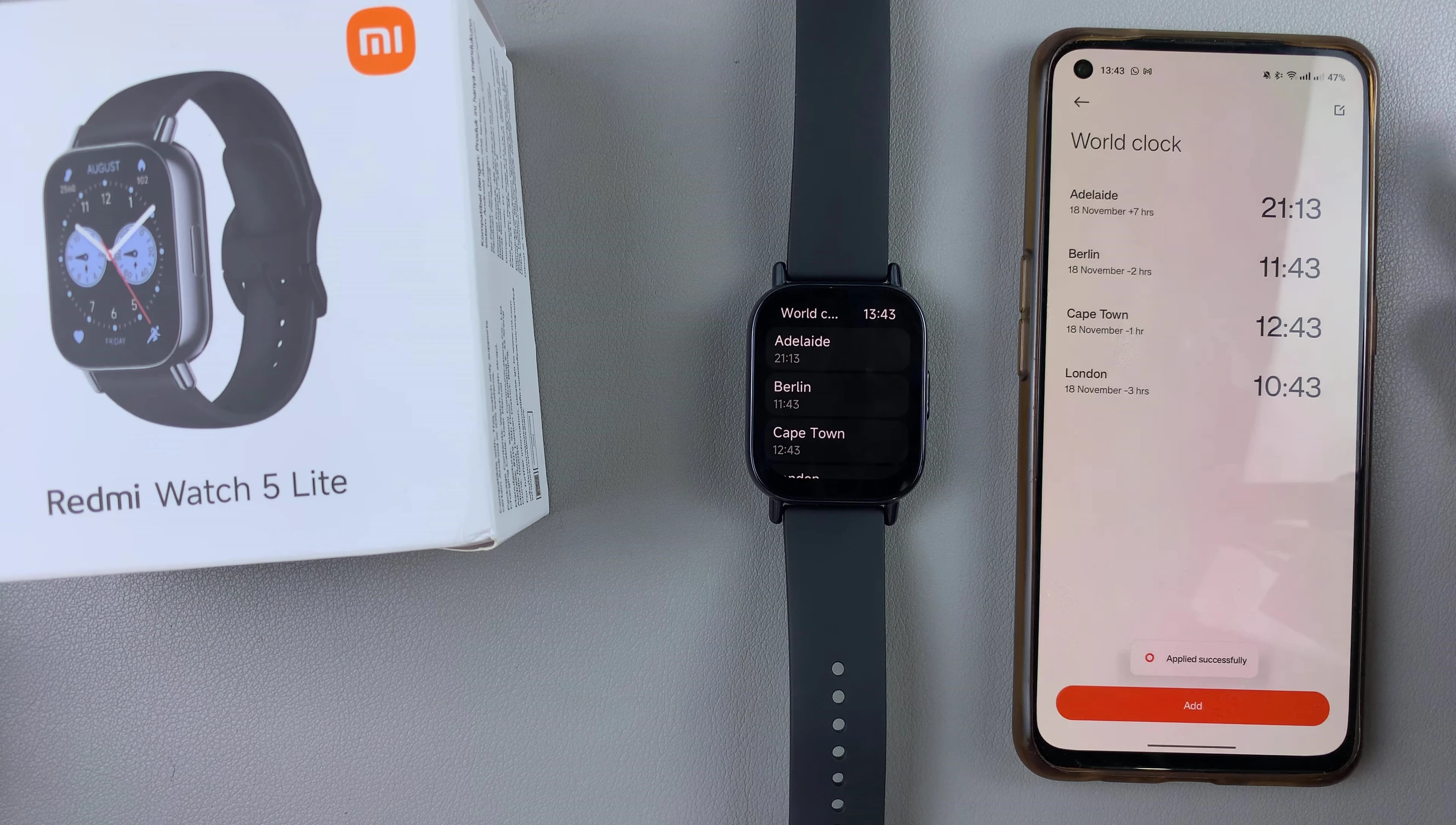 Redmi Watch 5 (Light & Active): Zeitzonen einfach hinzufügen und verwalten