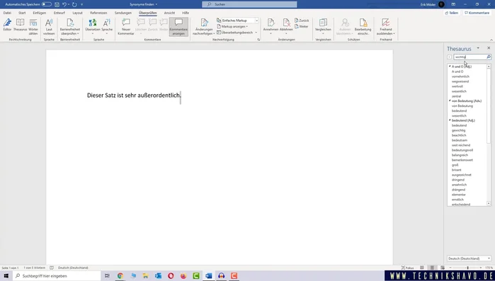 Durchsuchen Sie die angezeigten Synonyme und wählen Sie das passende Wort aus.