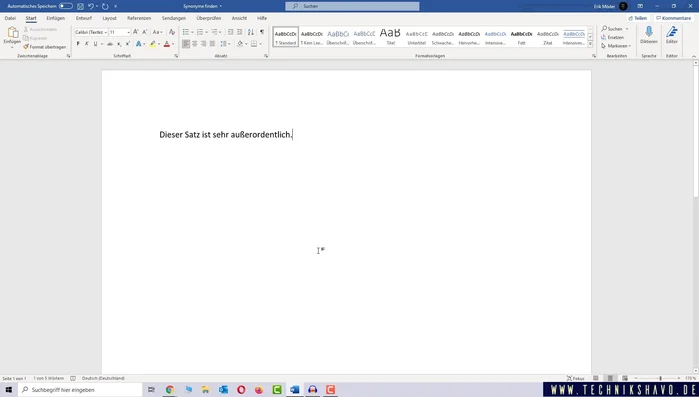 Alternativ: Gehen Sie auf "Überprüfen" > "Thesaurus".