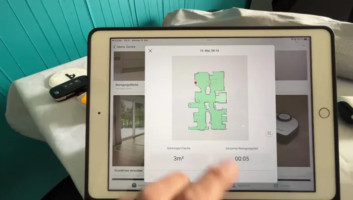 Statistiken einsehen: Überprüfung der Reinigungshistorie für verschiedene Räume (z.B. Badezimmer).